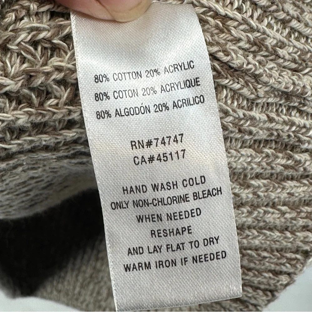 RedHead Large Tan Heather‎ Crewneck Henley Sweater Cotton Blend Rugged Outdoorsy
